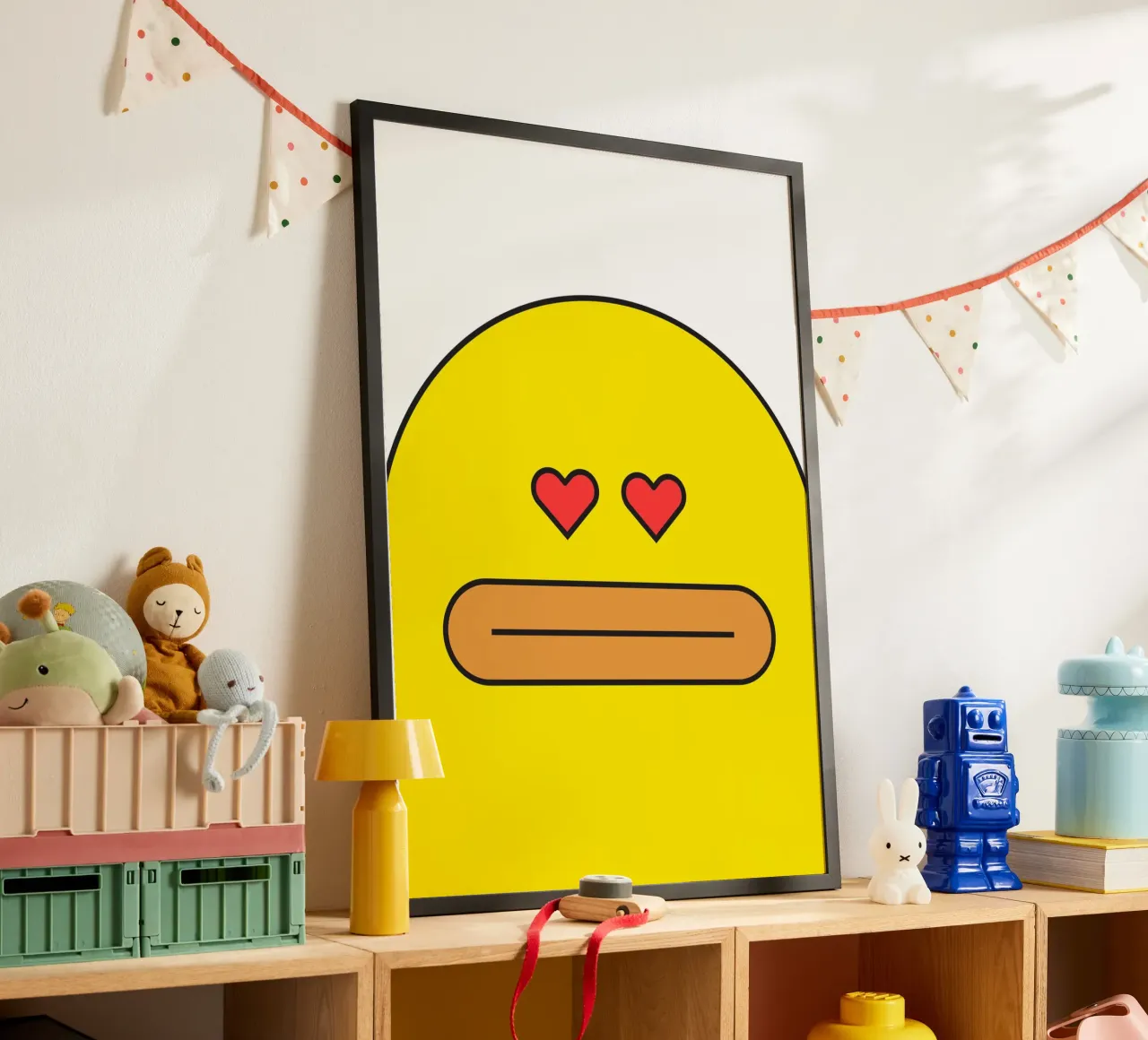 L'amore carino dell'anatra poster con telaio in alluminio da galihstudio