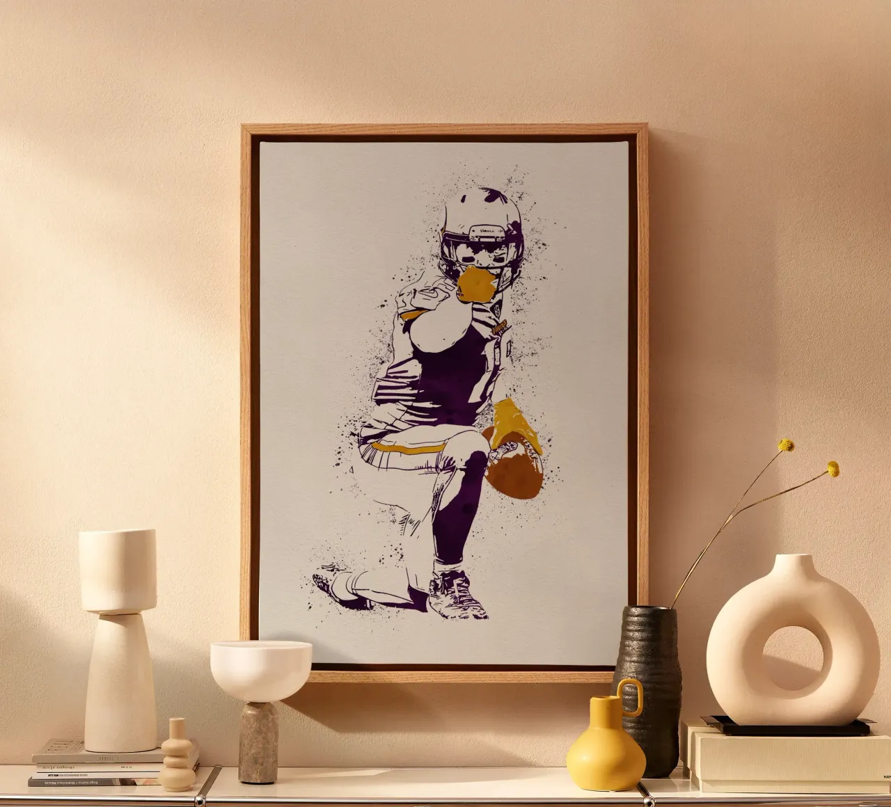 Adam Thielen First Down Minnesota Vikings canvas met Baklijst van tenten
