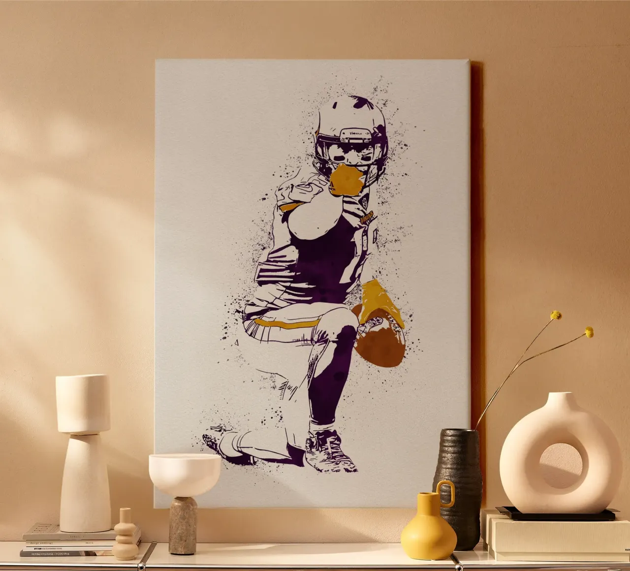 Adam Thielen First Down Minnesota Vikings canvas met Baklijst van tenten