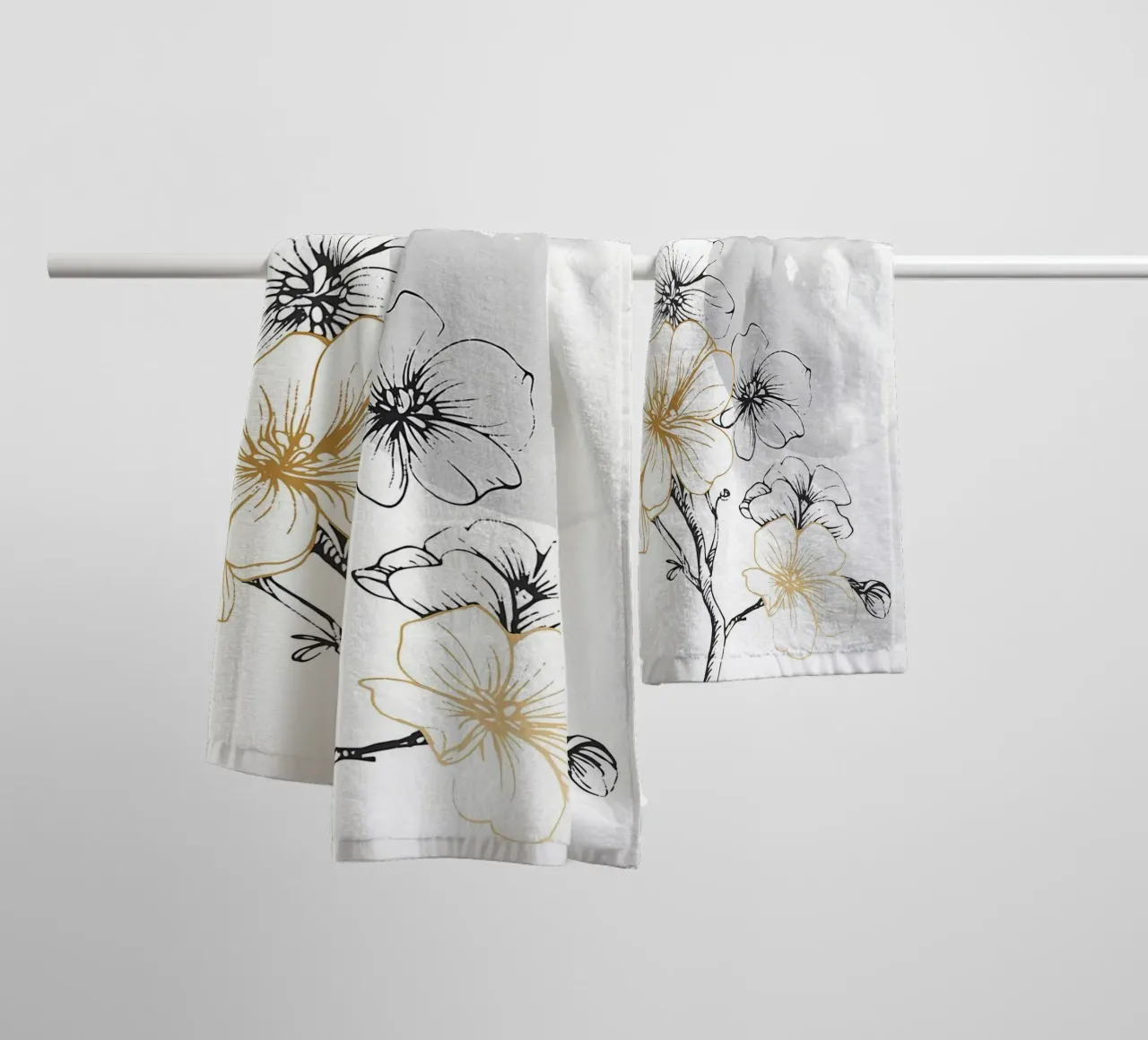 fleurs lune branches fleurs tiges nature serviette de bain de Ashish Kashyap