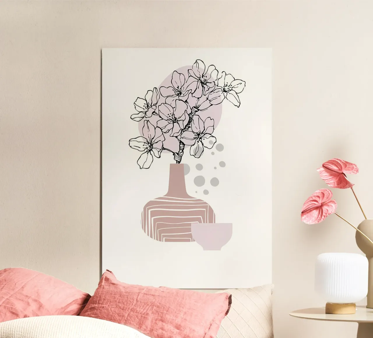 vaso di fiori petali fiore botanico casa-decoro poster con telaio in plastica da Ashish Kashyap