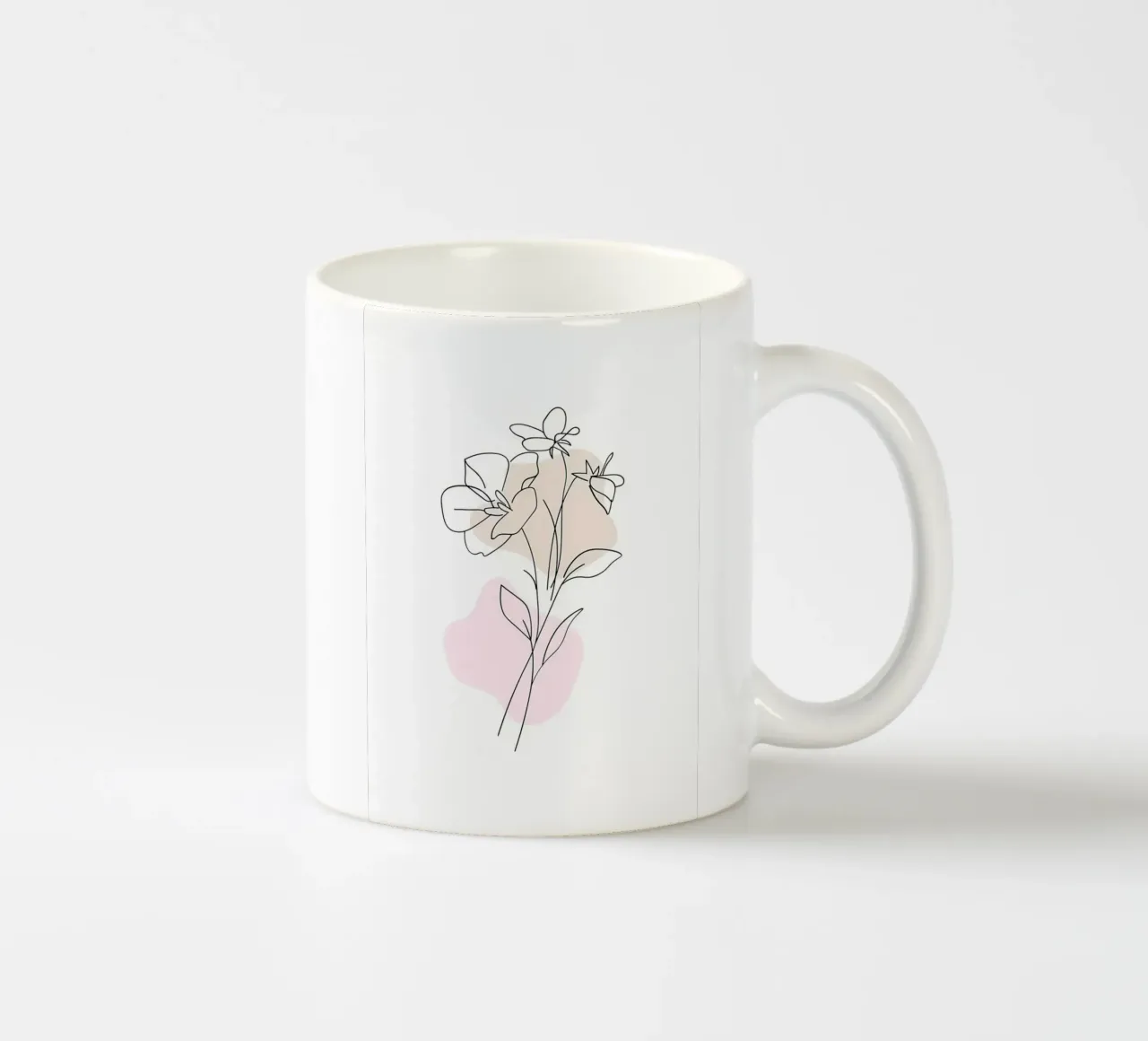 fiore linea disegno floreale illustrazione semplice linee botaniche tazza in ceramica da Ashish Kashyap