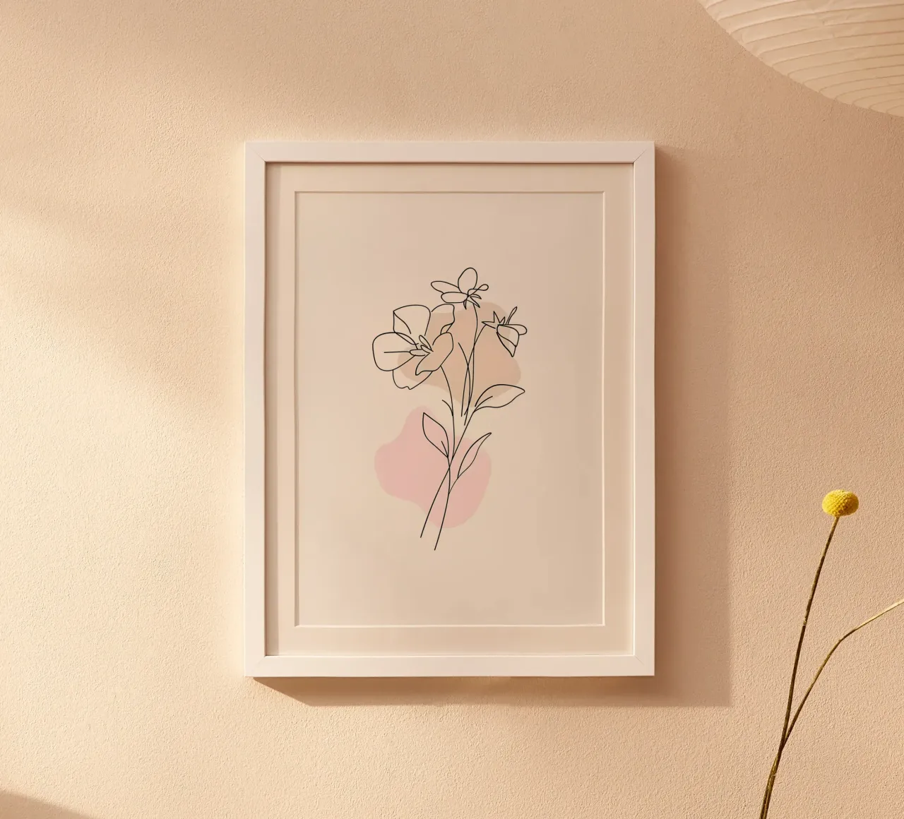 fiore linea disegno floreale illustrazione semplice linee botaniche poster da Ashish Kashyap