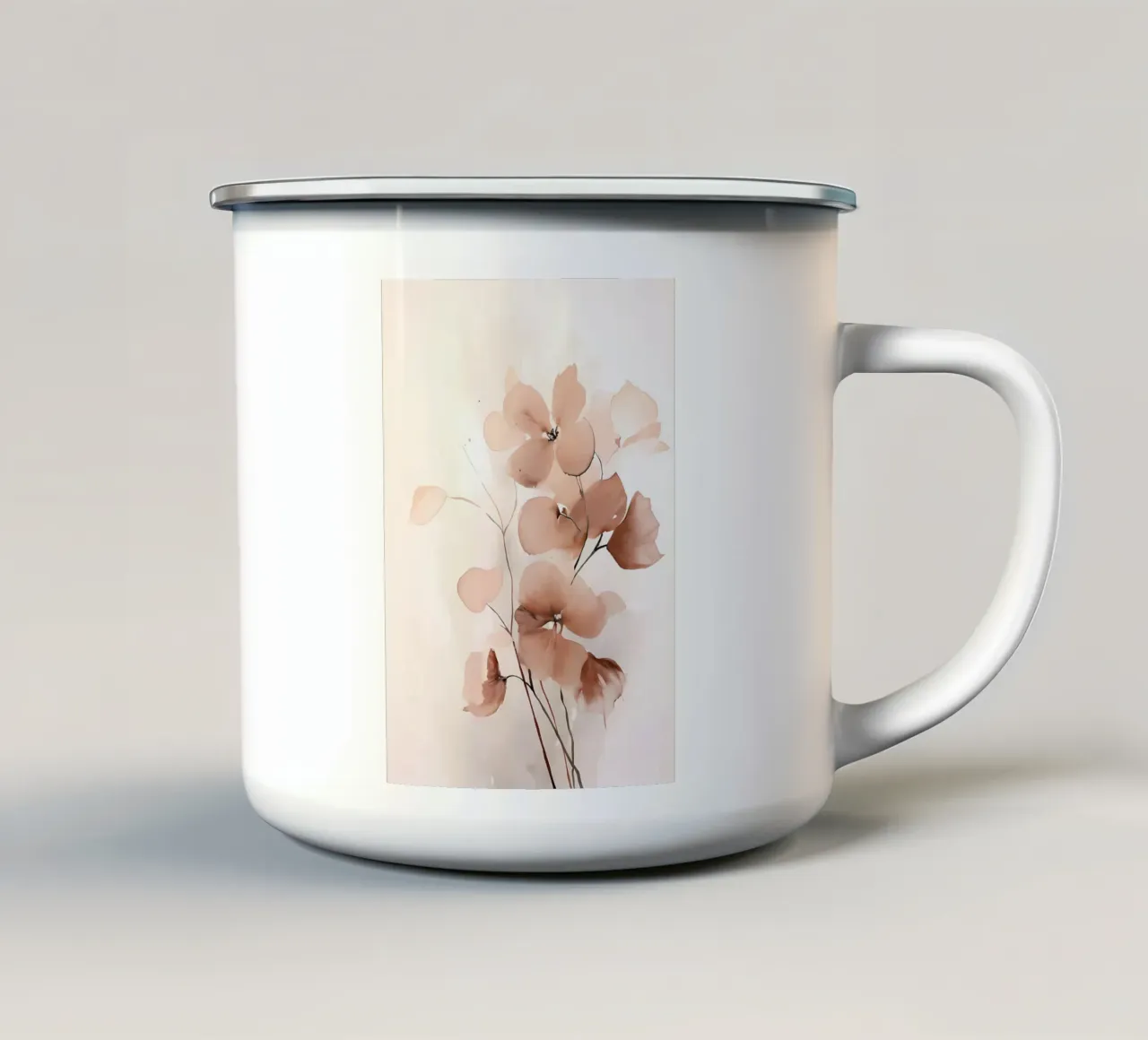 fiori foglie petali steli natura floreale delicato botanico tazza in smalto da Ashish Kashyap