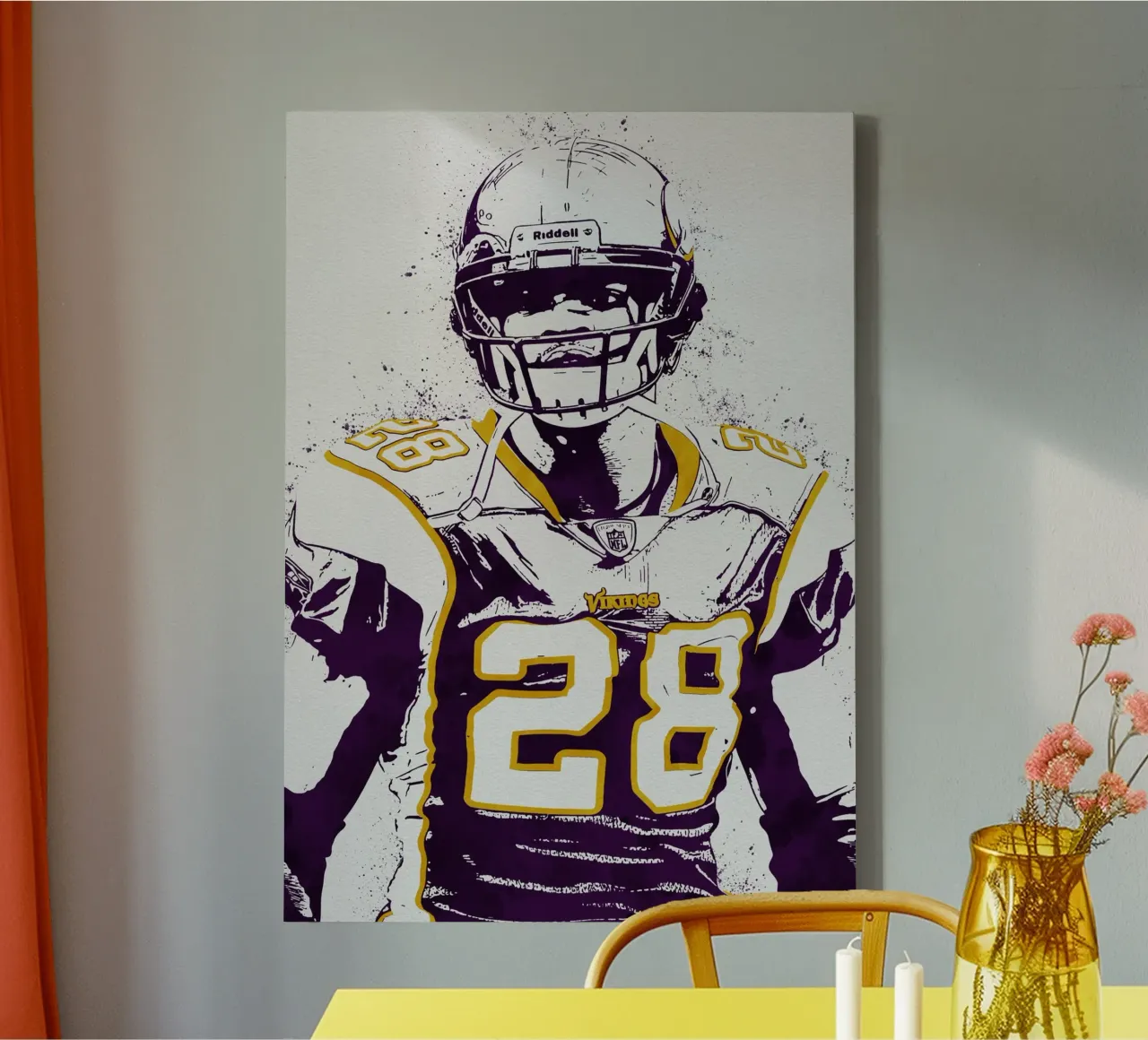 Adrian Peterson Minnesota Vikings tela con Cornice a cassetta da tenten
