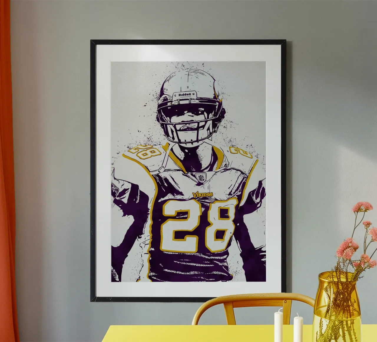 Adrian Peterson Minnesota Vikings carta hahnemühle da tenten
