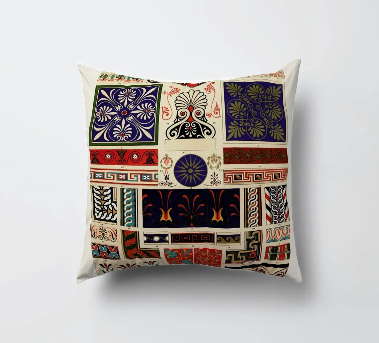 Racinet -  Greek Ornamental Pattern II cuscino da Vintage by JUNIQE