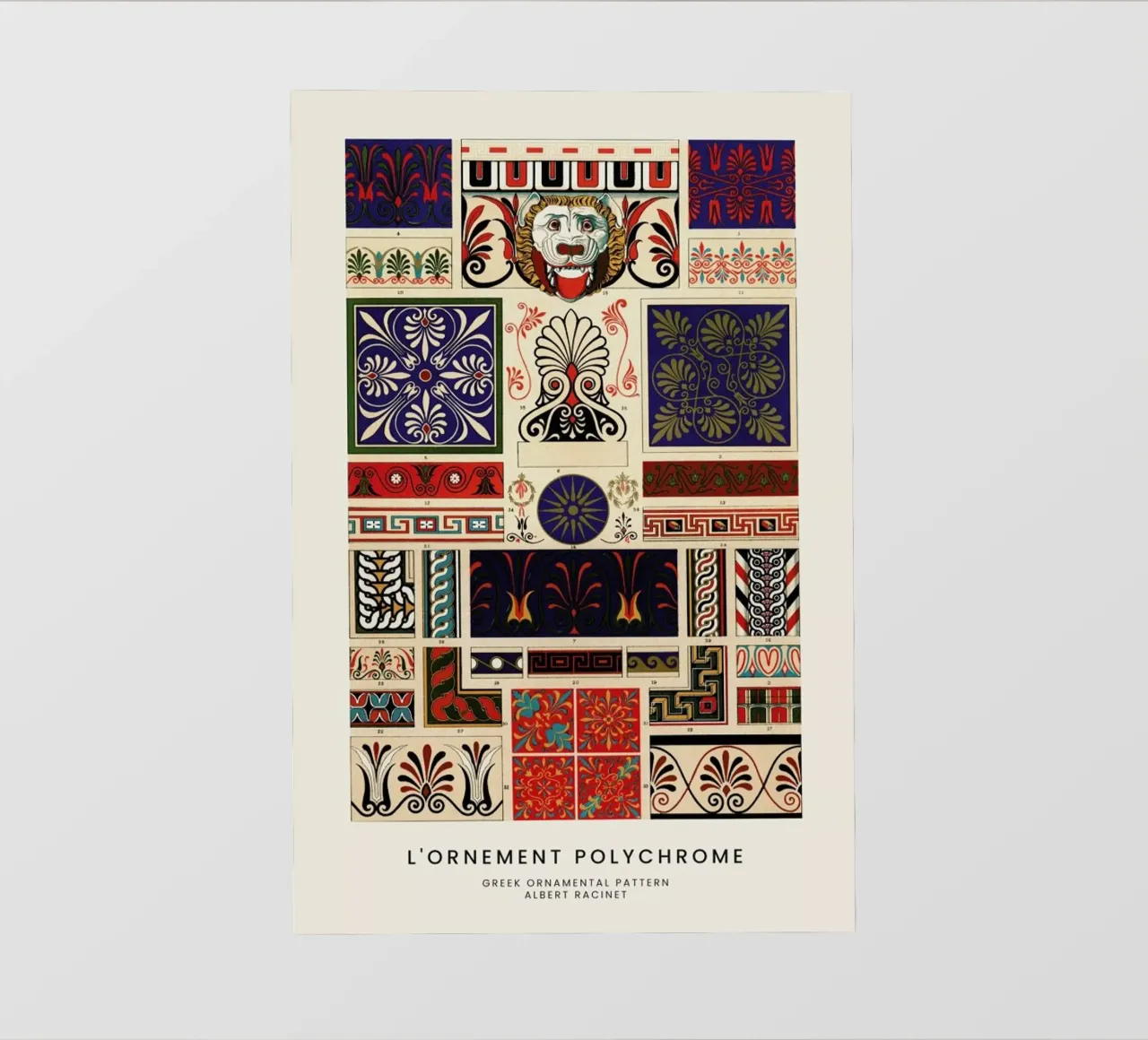 Racinet -  Greek Ornamental Pattern II pellicola backlit da Vintage by JUNIQE