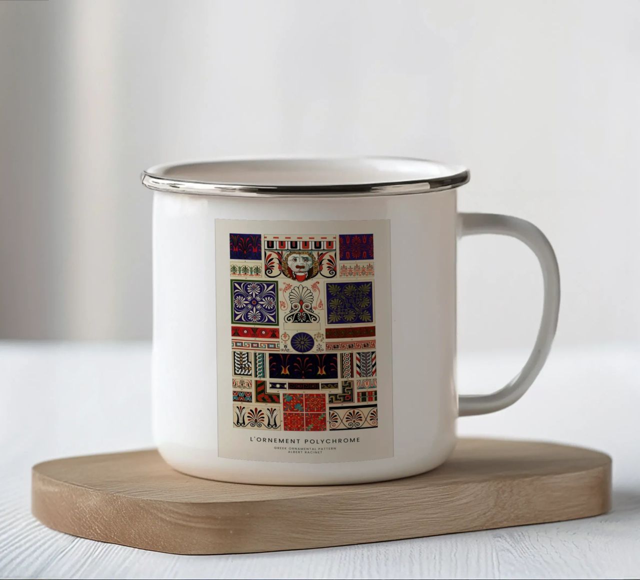 Racinet -  Greek Ornamental Pattern II tazza in smalto da Vintage by JUNIQE