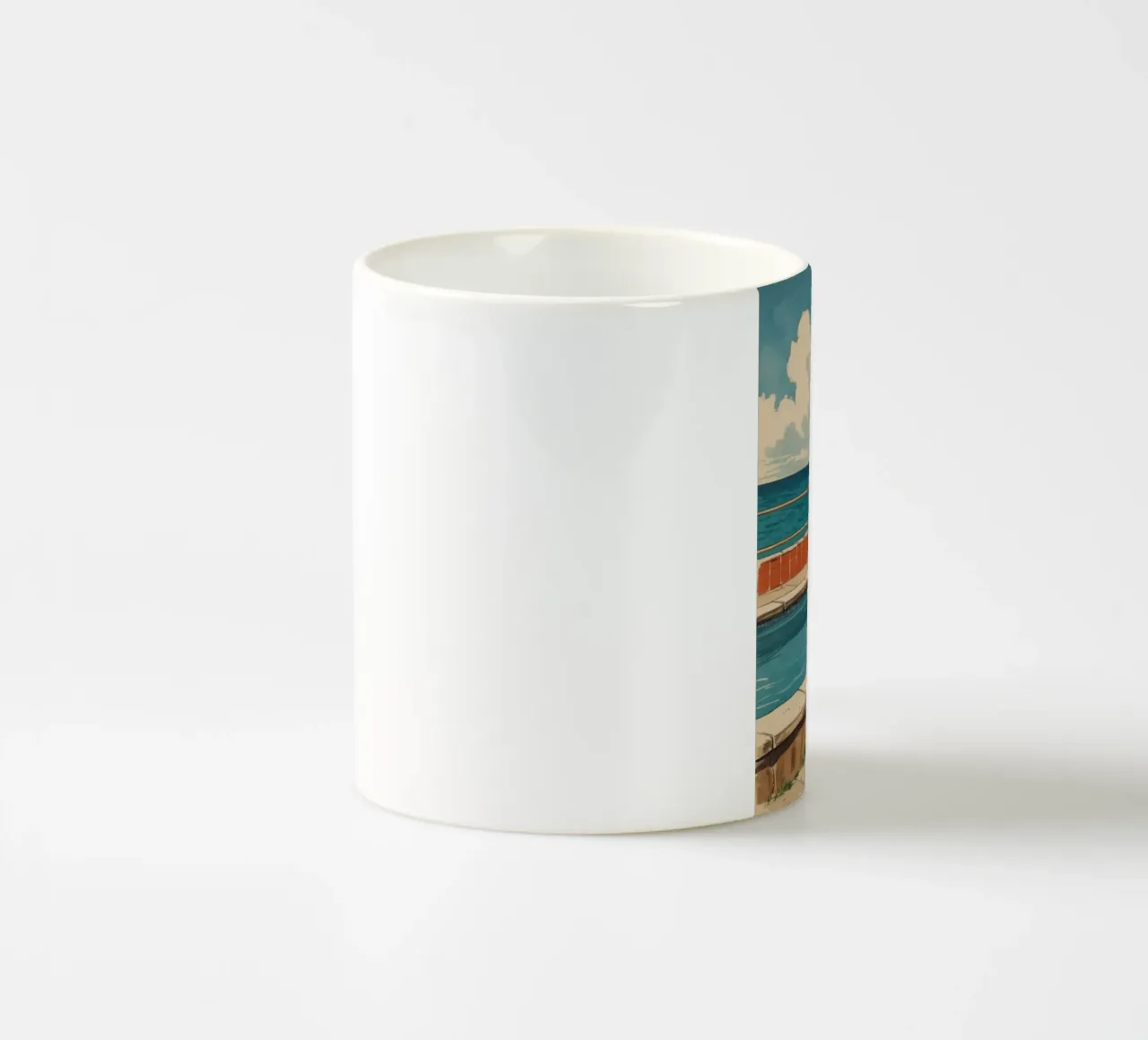 Ora d'oro in Portogallo, illustrazione pin-up d'epoca tazza in ceramica da Hecate Pim Designs