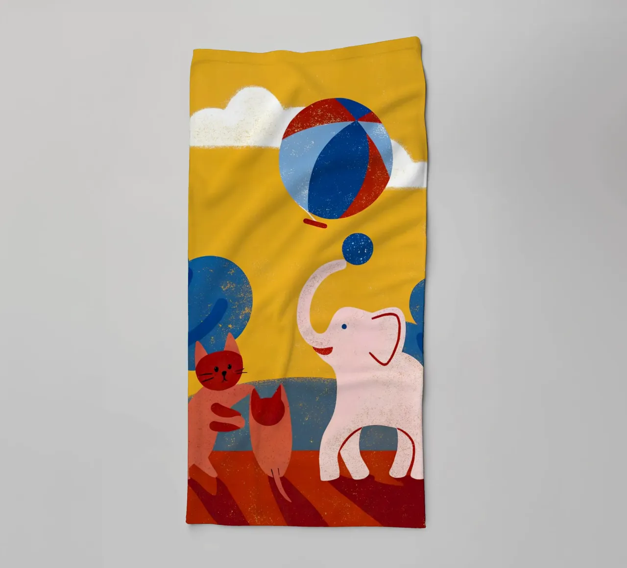 Elephant and Cat towel by THE LATEST SHOP