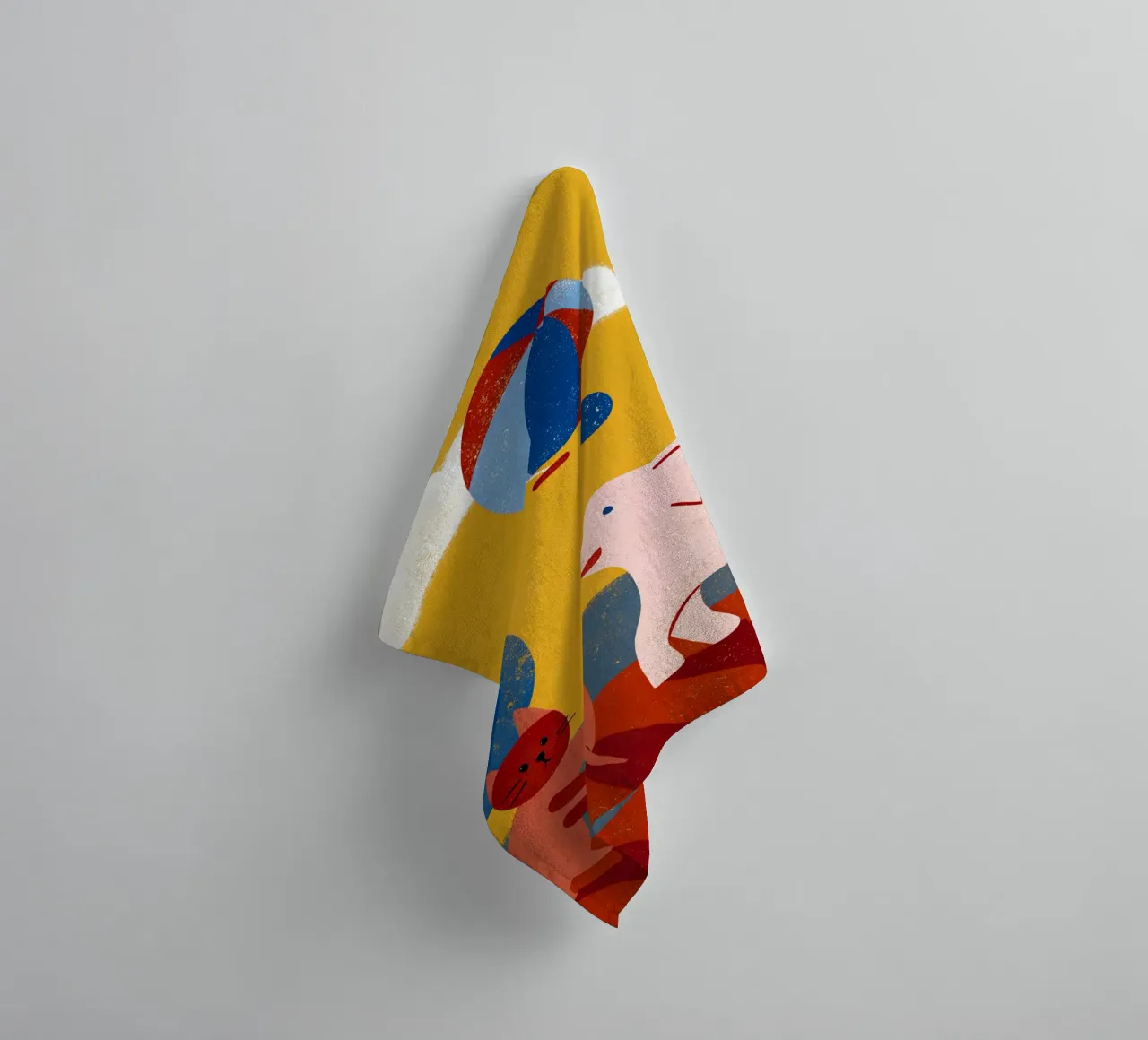 Elephant and Cat towel by THE LATEST SHOP