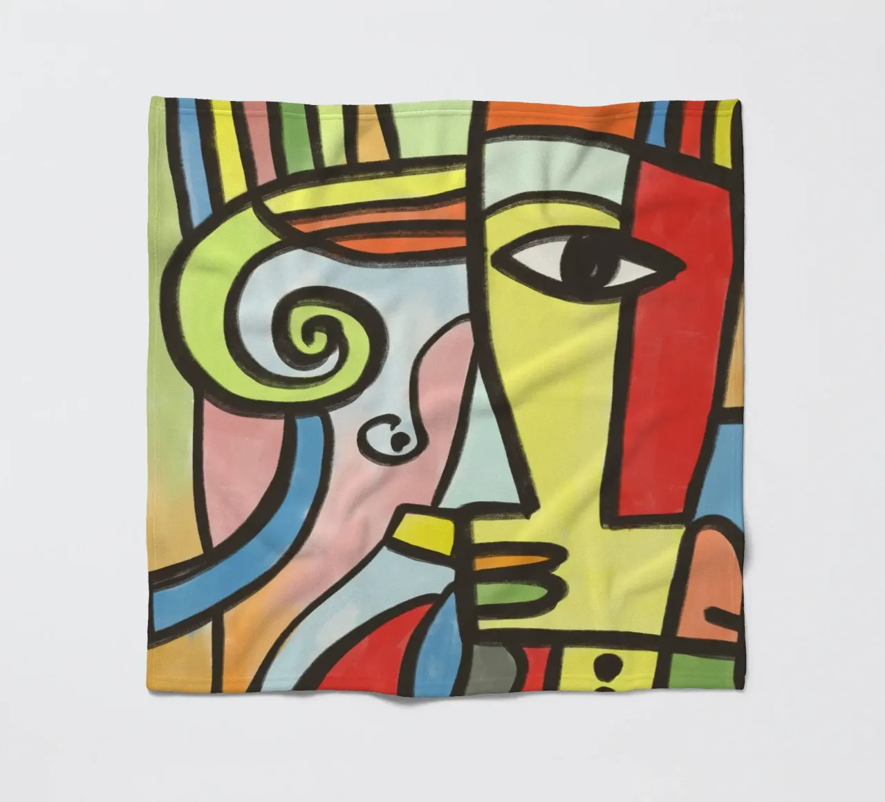 Egyptian portrait fleece blanket by Little Dean