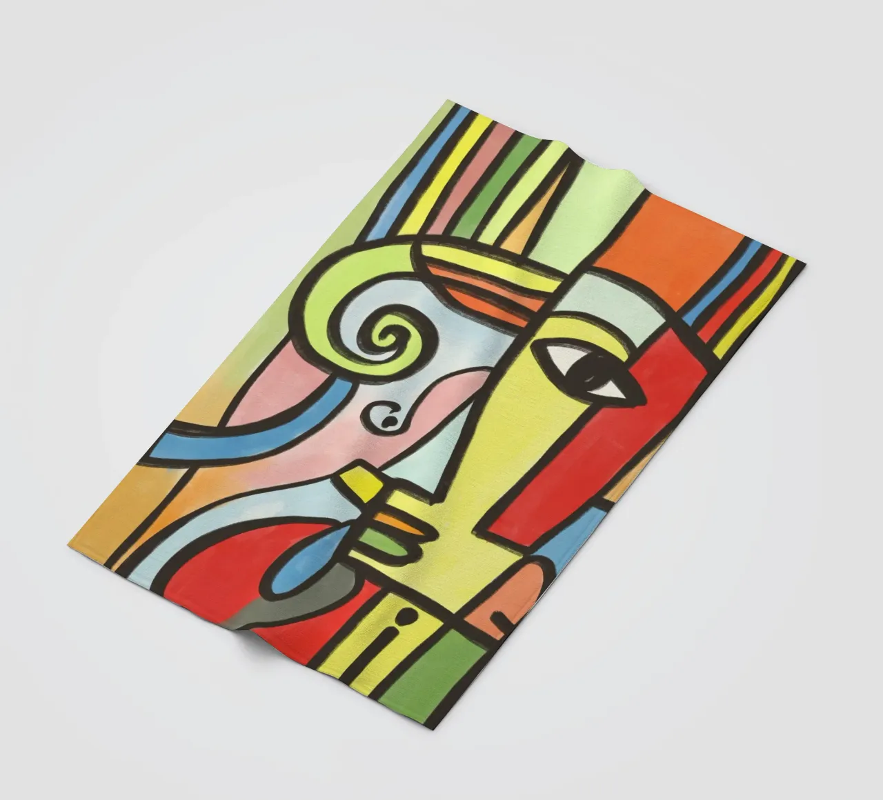 Egyptian portrait fleece blanket by Little Dean