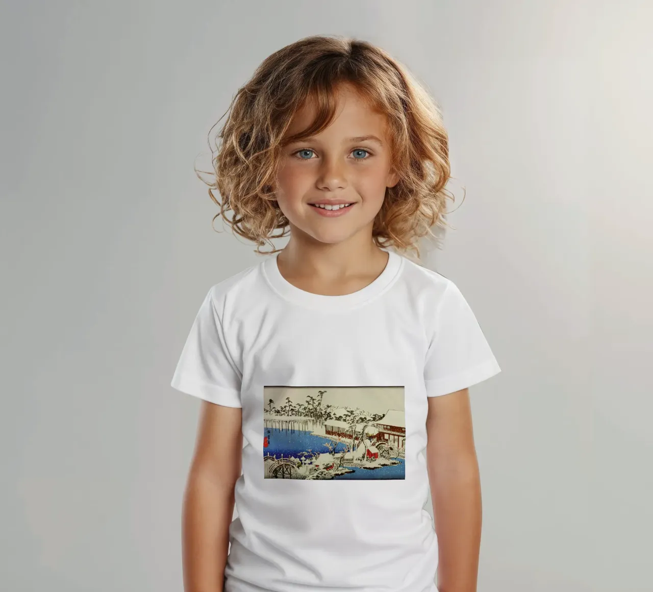 Hiroshige - Snow at the Field of the Kameido Tenman Shrine t-shirt enfant de ARTOTHEK