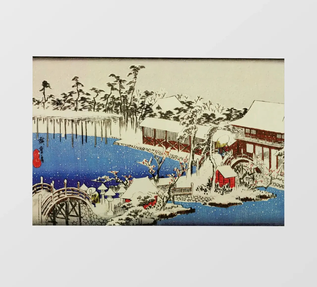 Hiroshige - Snow at the Field of the Kameido Tenman Shrine pellicola backlit da ARTOTHEK