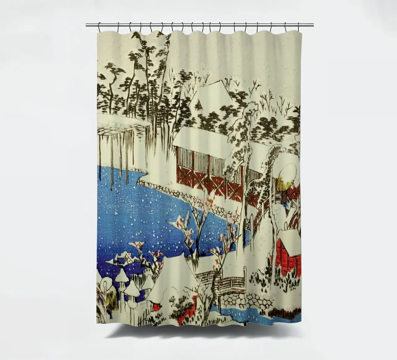 Hiroshige - Snow at the Field of the Kameido Tenman Shrine tenda da doccia da ARTOTHEK