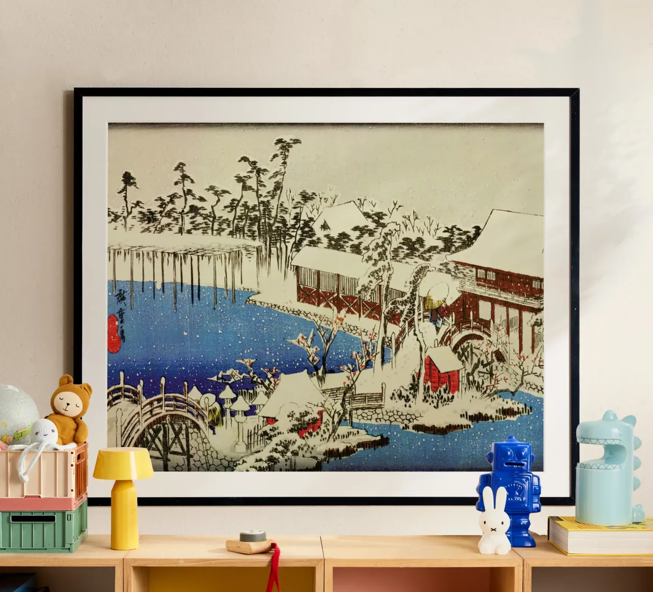 Hiroshige - Snow at the Field of the Kameido Tenman Shrine carta hahnemühle da ARTOTHEK