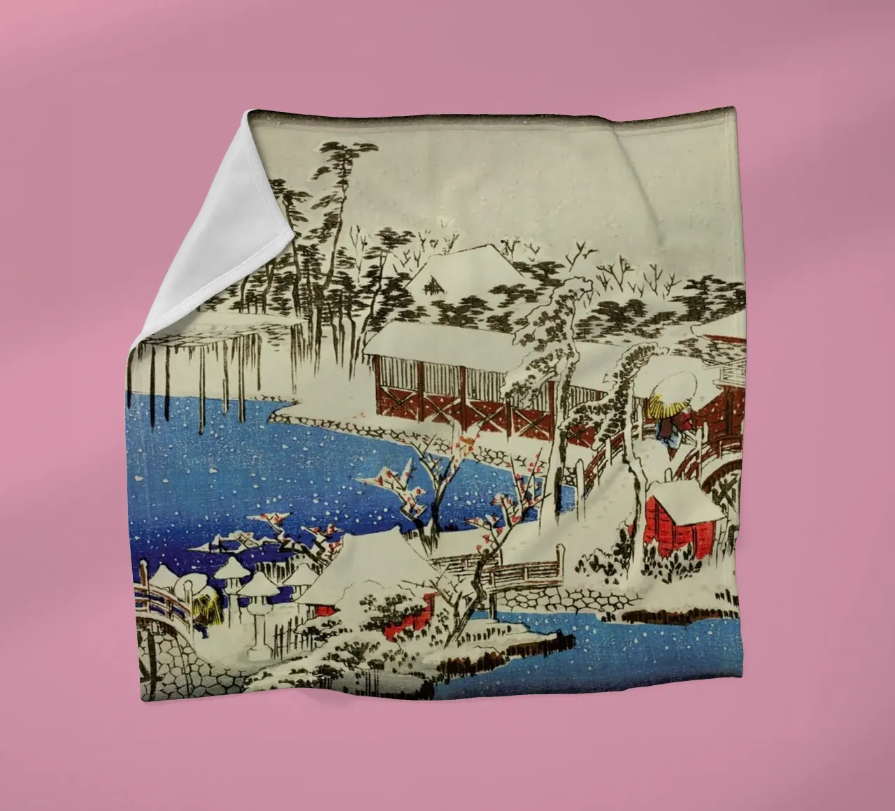 Hiroshige - Snow at the Field of the Kameido Tenman Shrine coperta in pile da ARTOTHEK