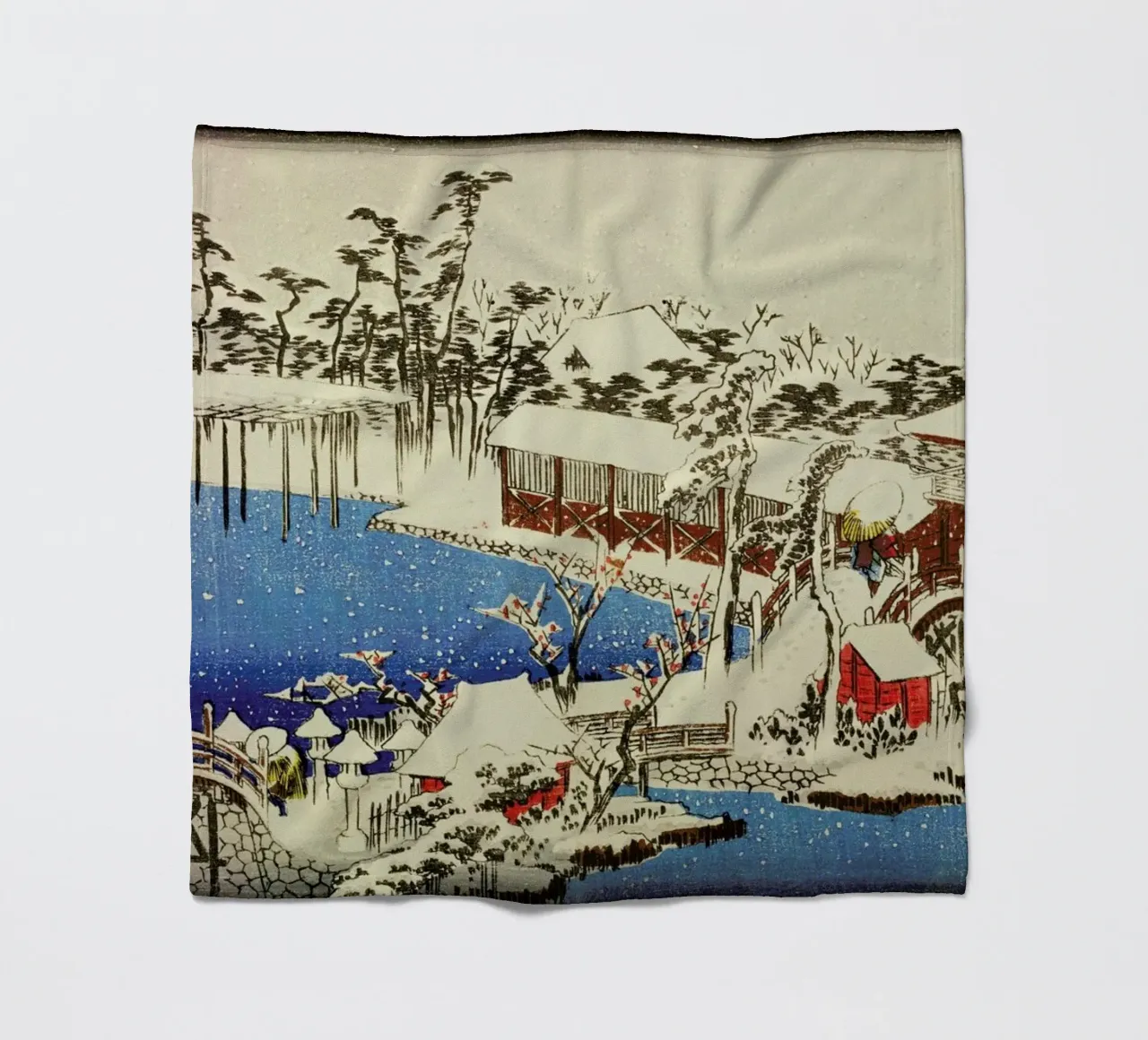 Hiroshige - Snow at the Field of the Kameido Tenman Shrine coperta in pile da ARTOTHEK