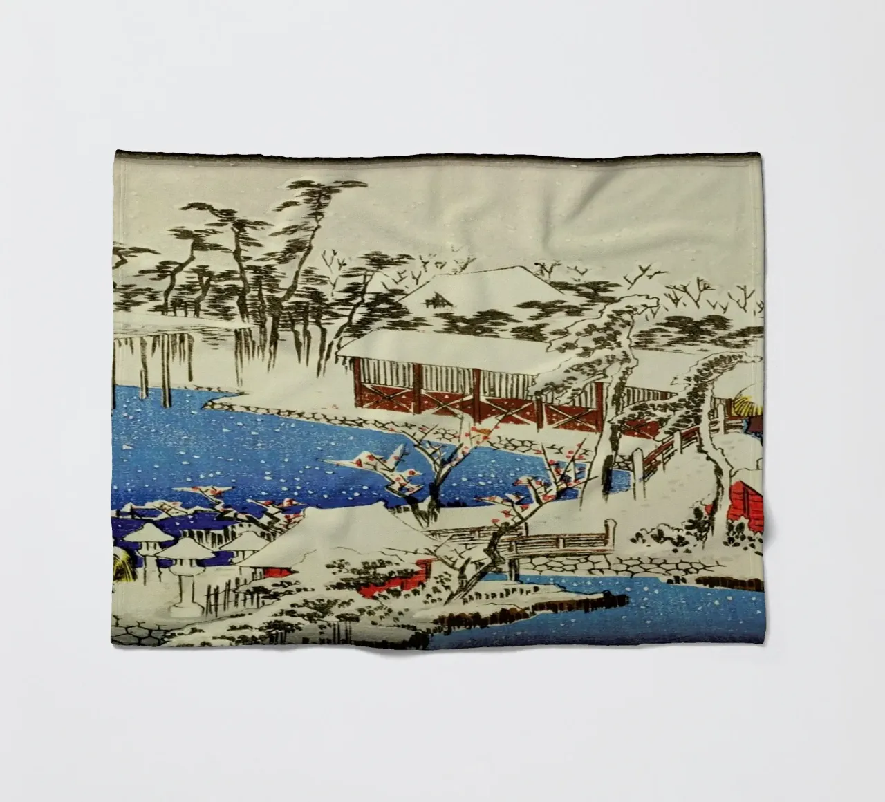 Hiroshige - Snow at the Field of the Kameido Tenman Shrine coperta in pile da ARTOTHEK