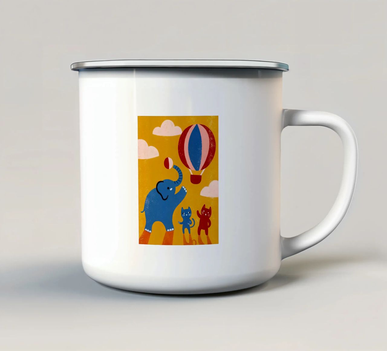 Elefante e gatto tazza in smalto da THE LATEST SHOP