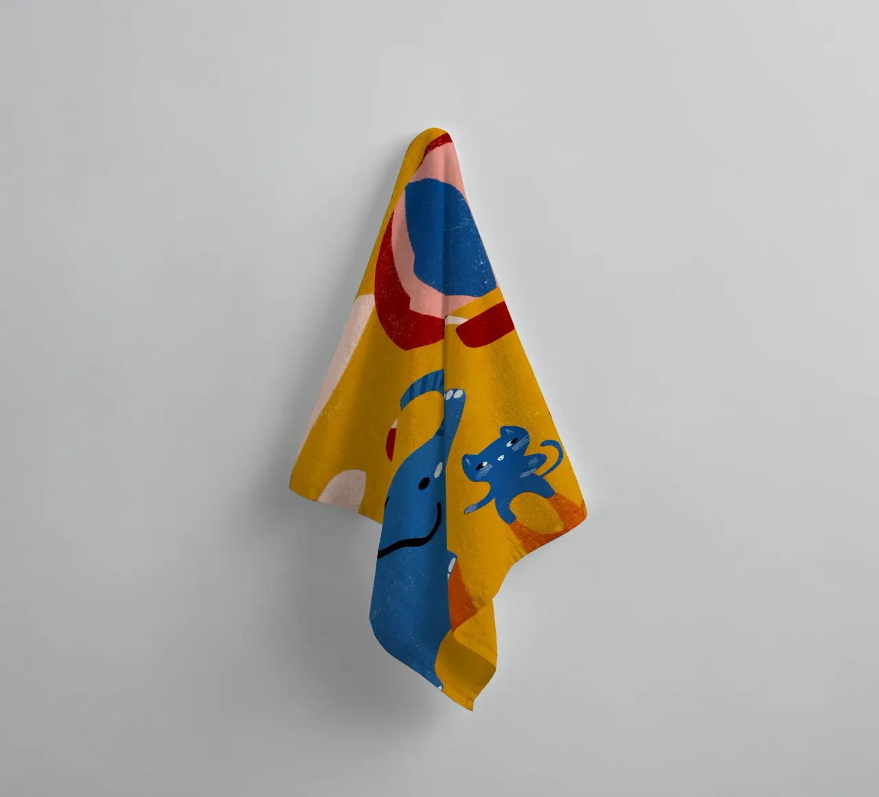 Elephant and Cat towel by THE LATEST SHOP