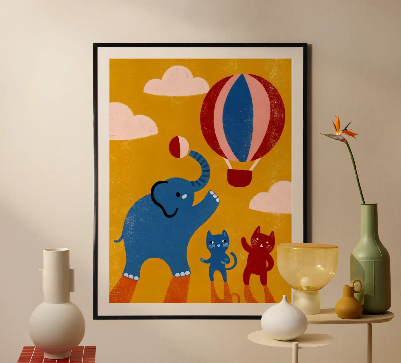 Elefante e gatto poster da THE LATEST SHOP