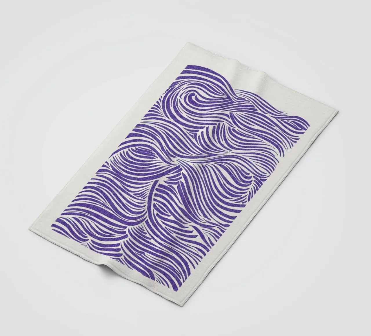 Waves Very Peri fleece blanket by Pure