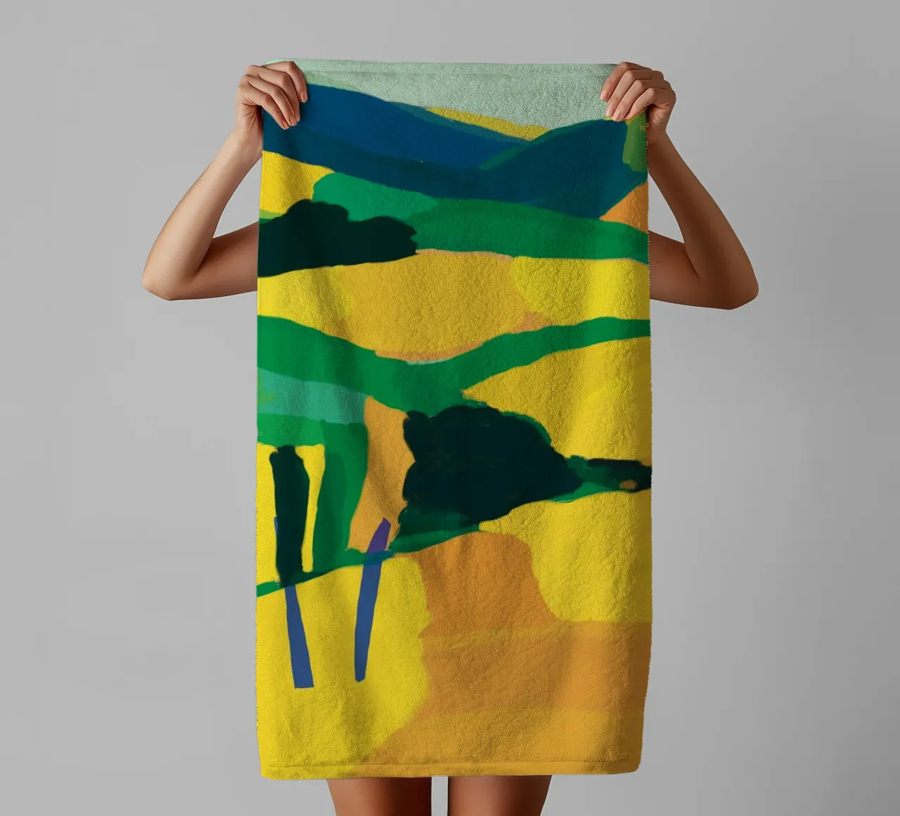 Colline jaune d'or serviette de bain de Little Dean