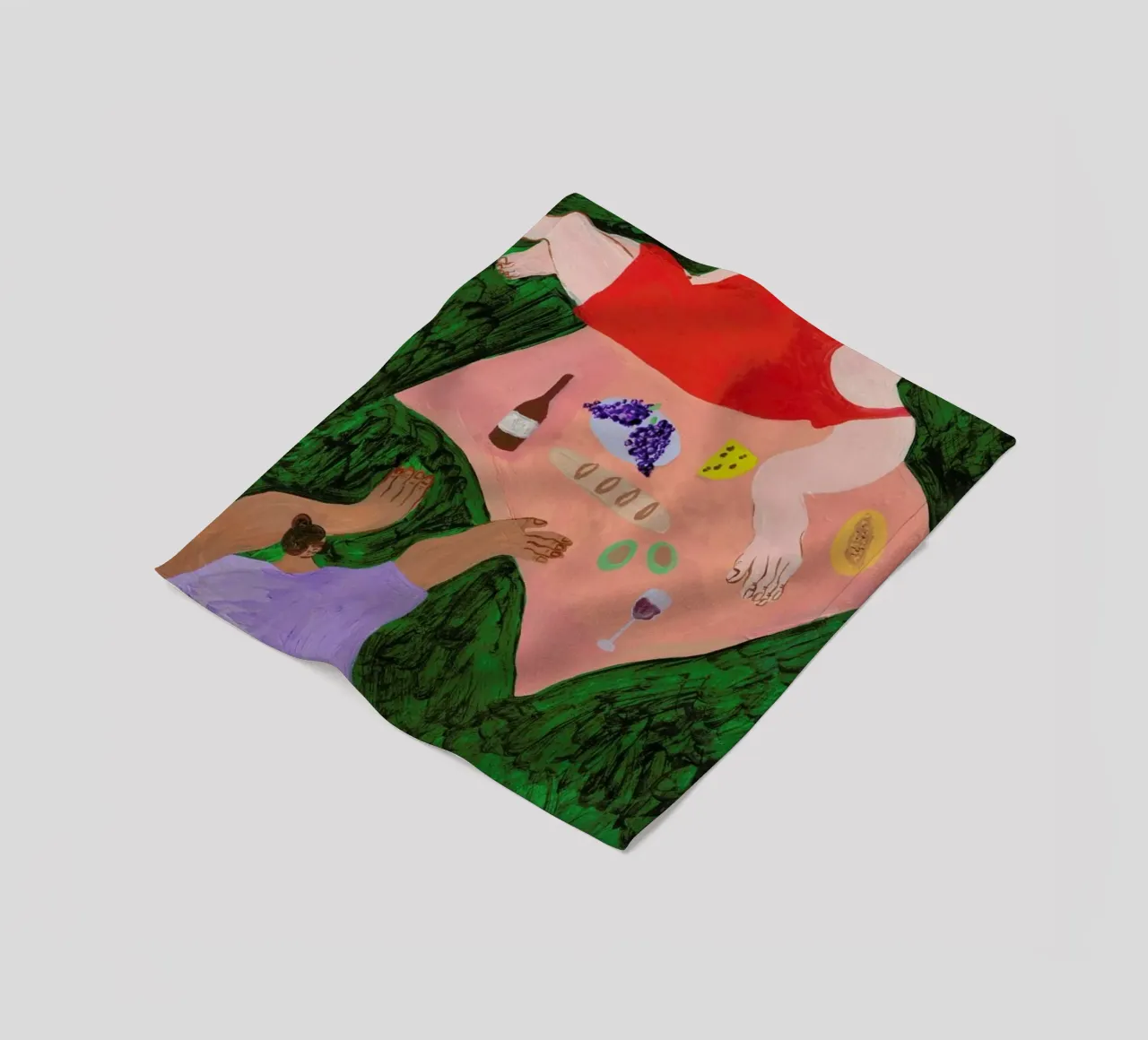 One More Picnic coperta in pile da Nudes and Croissants