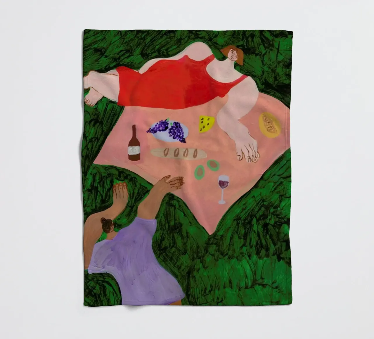 One More Picnic coperta in pile da Nudes and Croissants