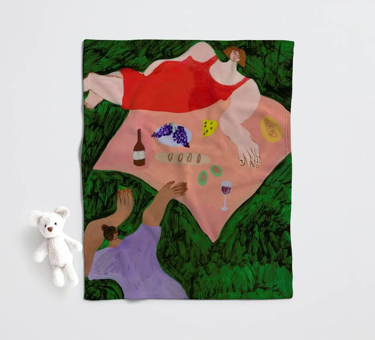 One More Picnic coperta in pile da Nudes and Croissants