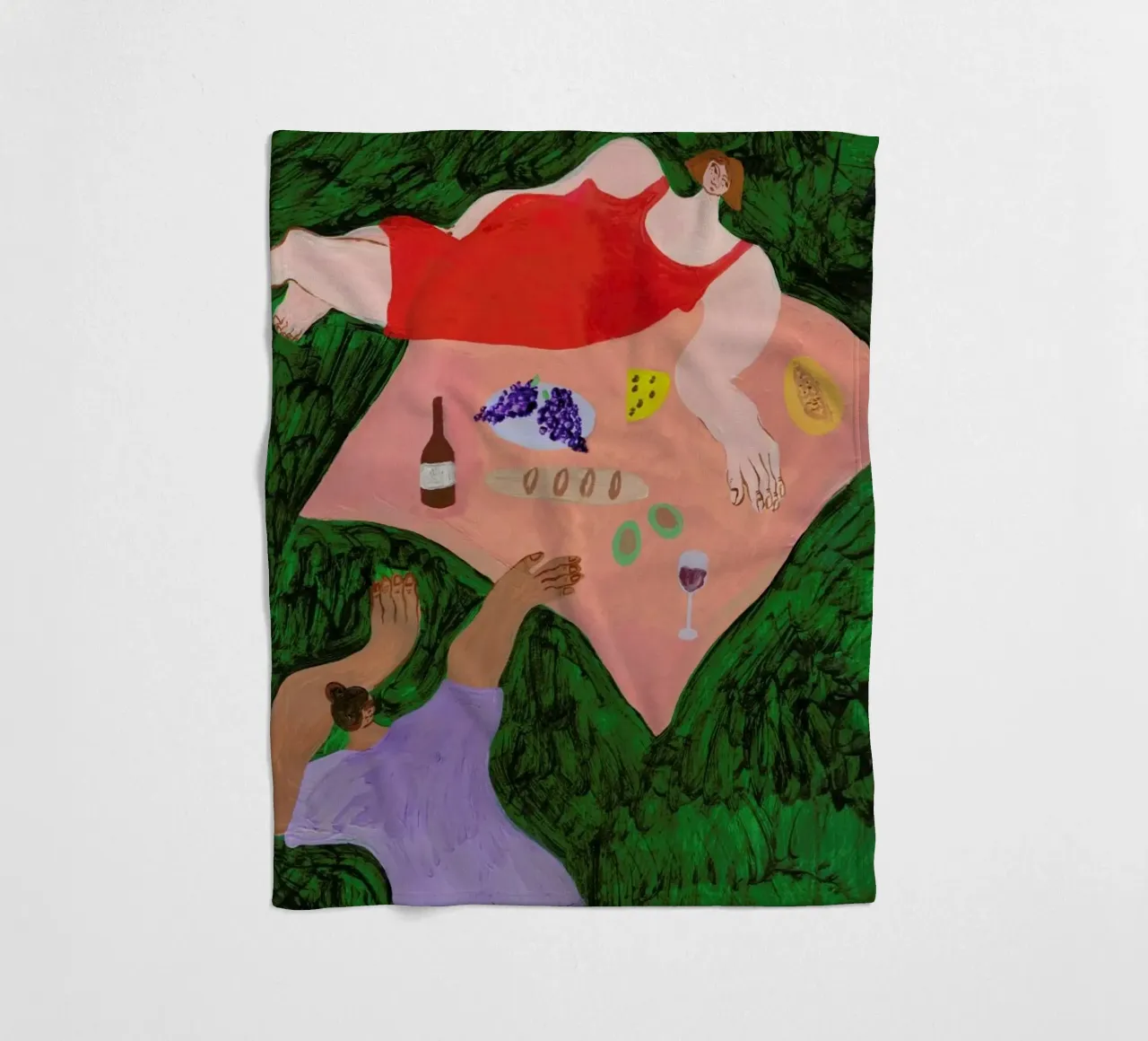 One More Picnic coperta in pile da Nudes and Croissants