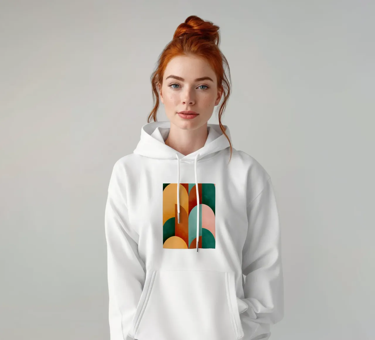 Mid Mod Geometry Sunburn felpa con cappuccio da designdn