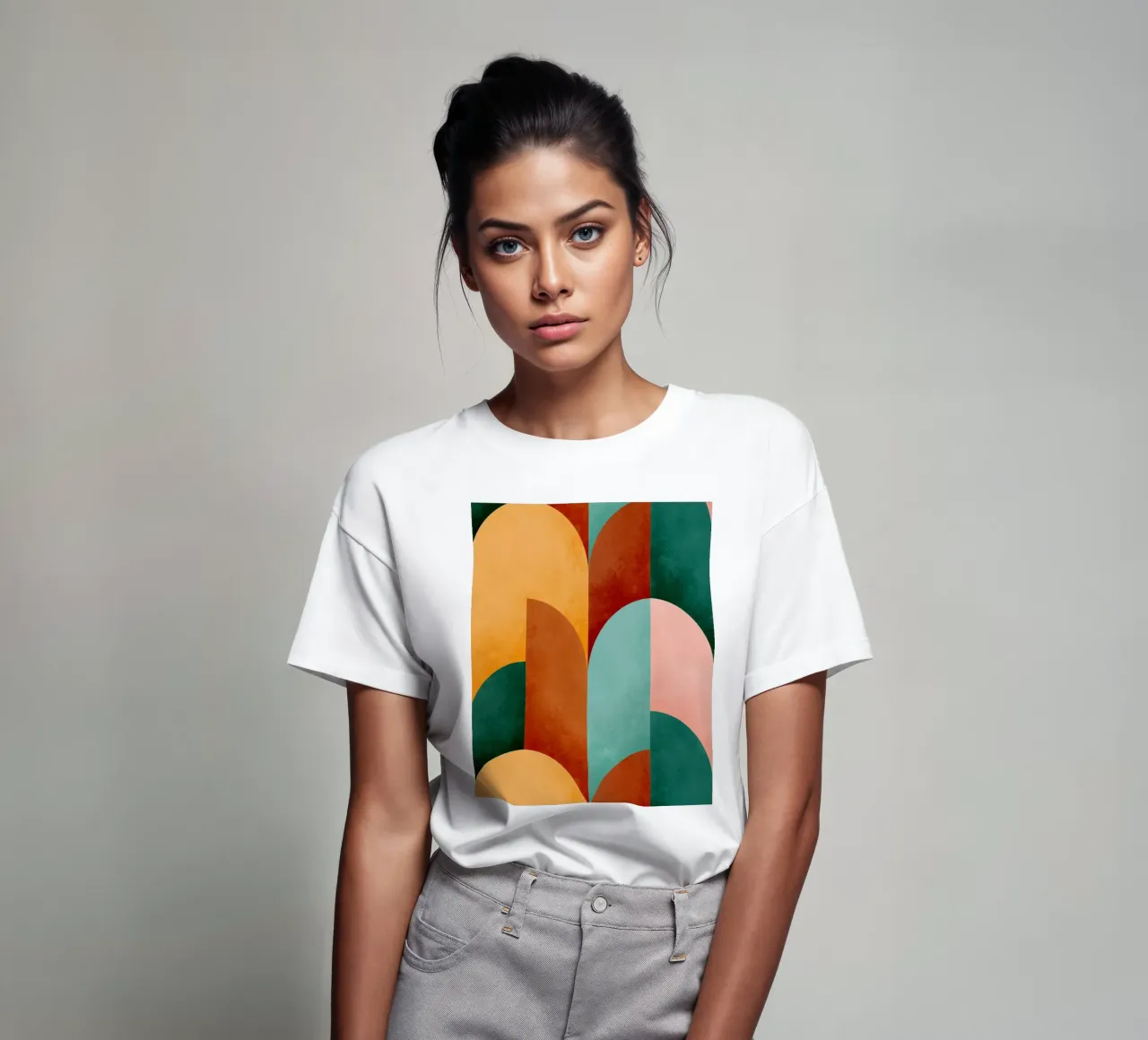 Mid Mod Geometry Sunburn t-shirt da designdn