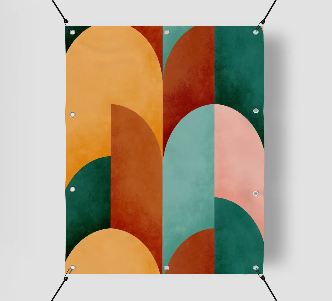 Mid Mod Geometry Sunburn telo in pvc da designdn