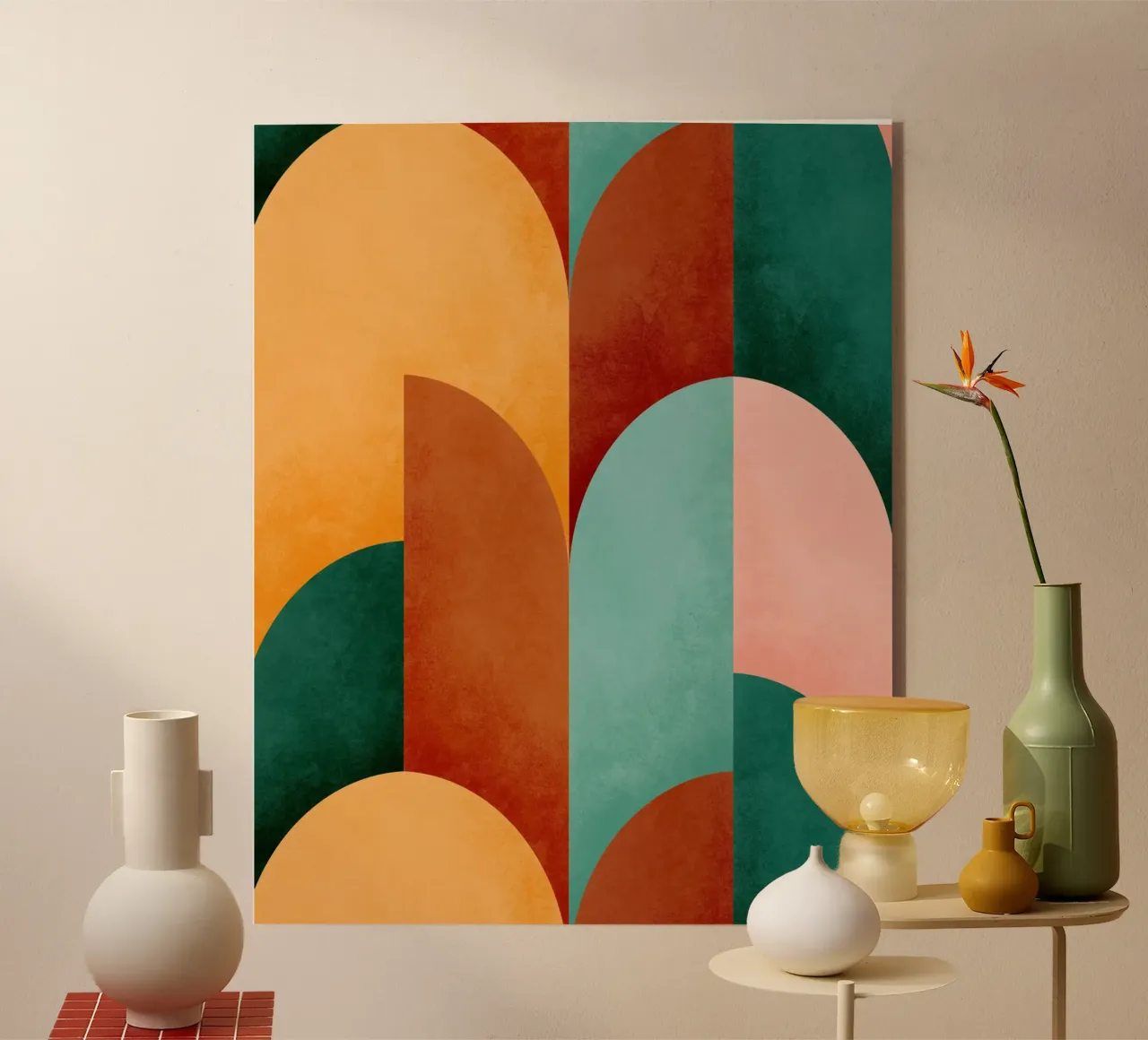 Mid Mod Geometry Sunburn plexiglass da DesigndN