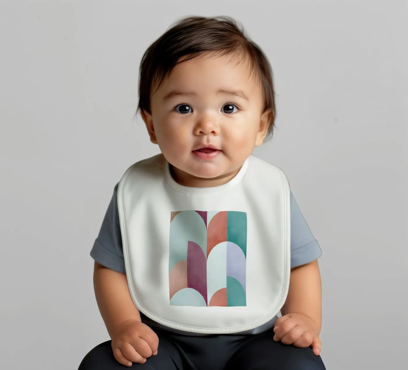 Mid Mod Geometry Sundown baby slabbetje van DesigndN