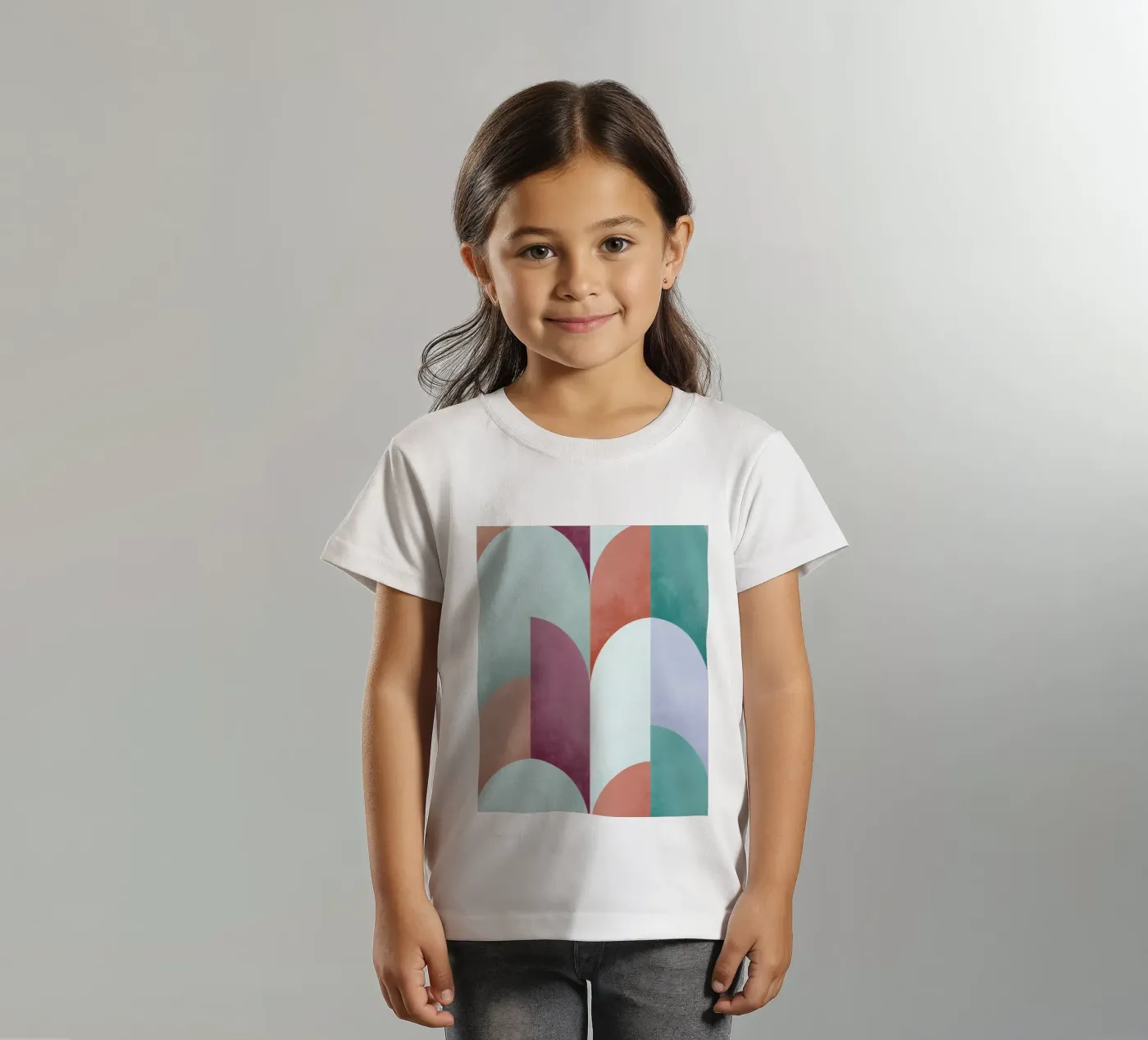 Mid Mod Geometry Sundown t-shirt bambini da DesigndN