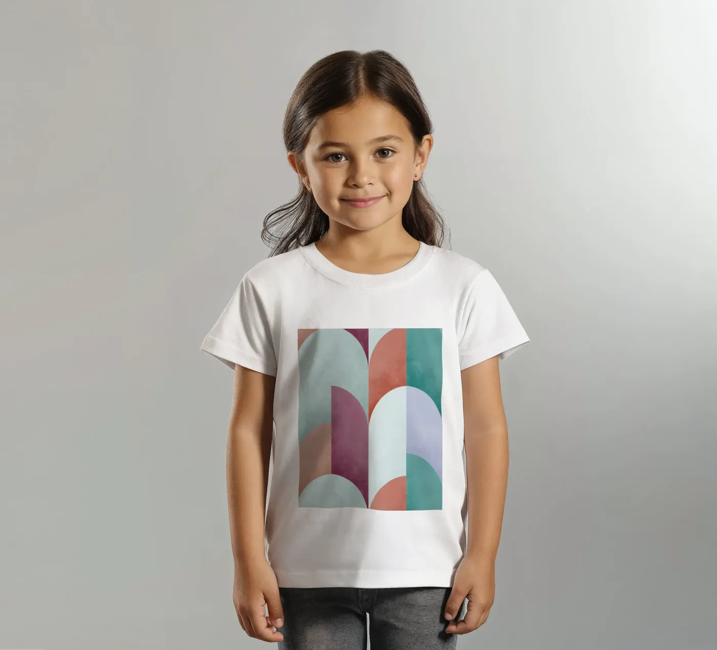 Mid Mod Geometry Sundown t-shirt bambini da DesigndN