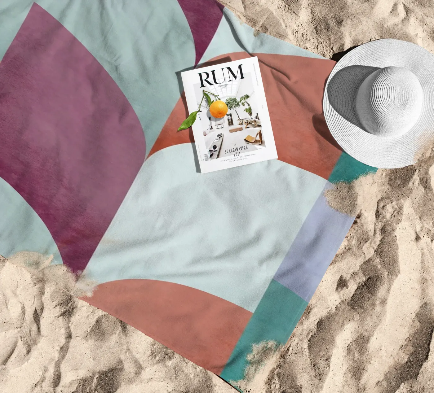 Mid Mod Geometry Sundown telo mare da DesigndN