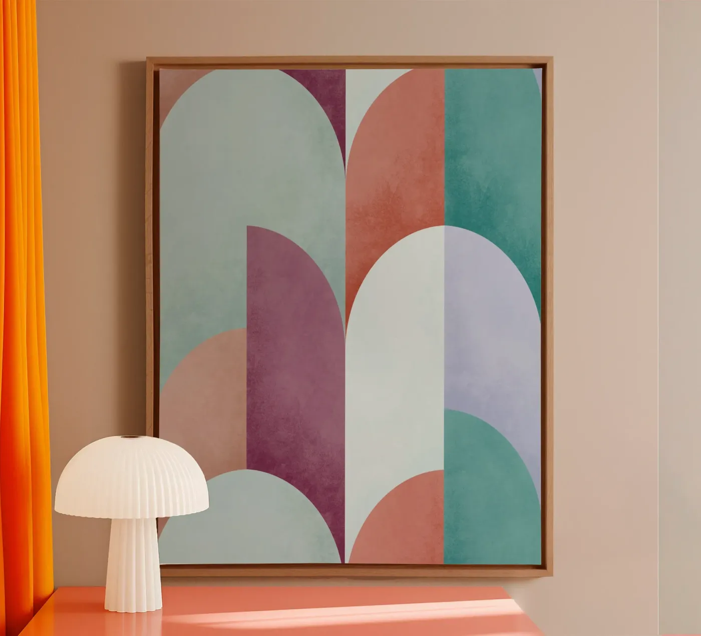 Mid Mod Geometry Sundown tela da DesigndN