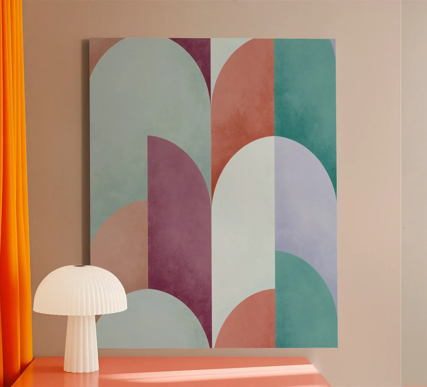 Mid Mod Geometry Sundown tela da DesigndN