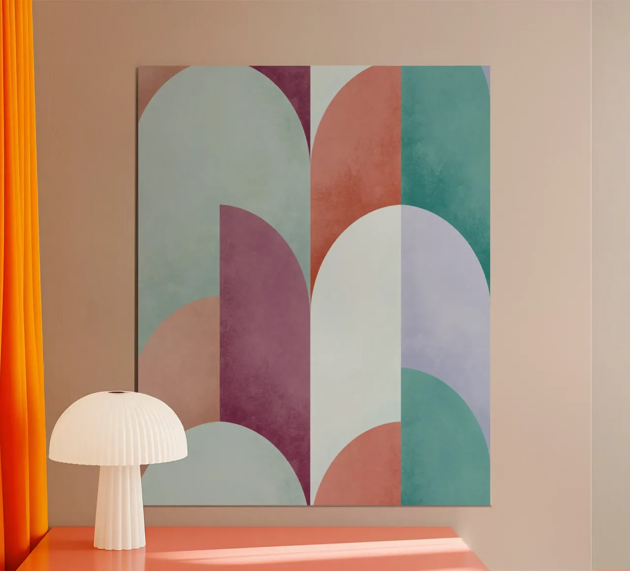 Mid Mod Geometry Sundown poster by DesigndN