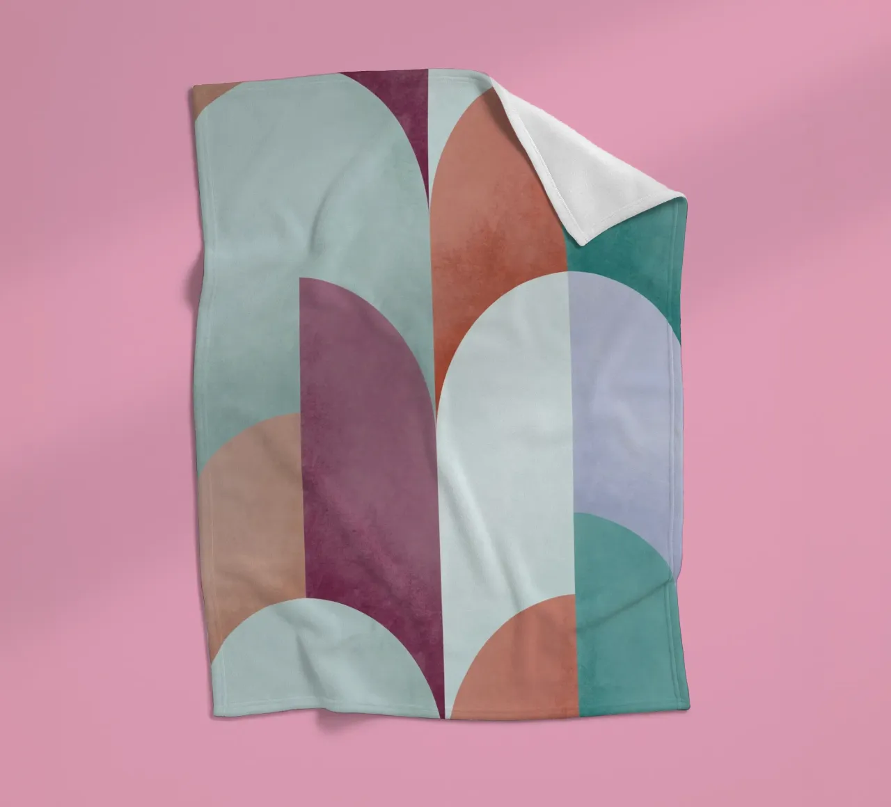 Mid Mod Geometry Sundown coperta in pile da designdn