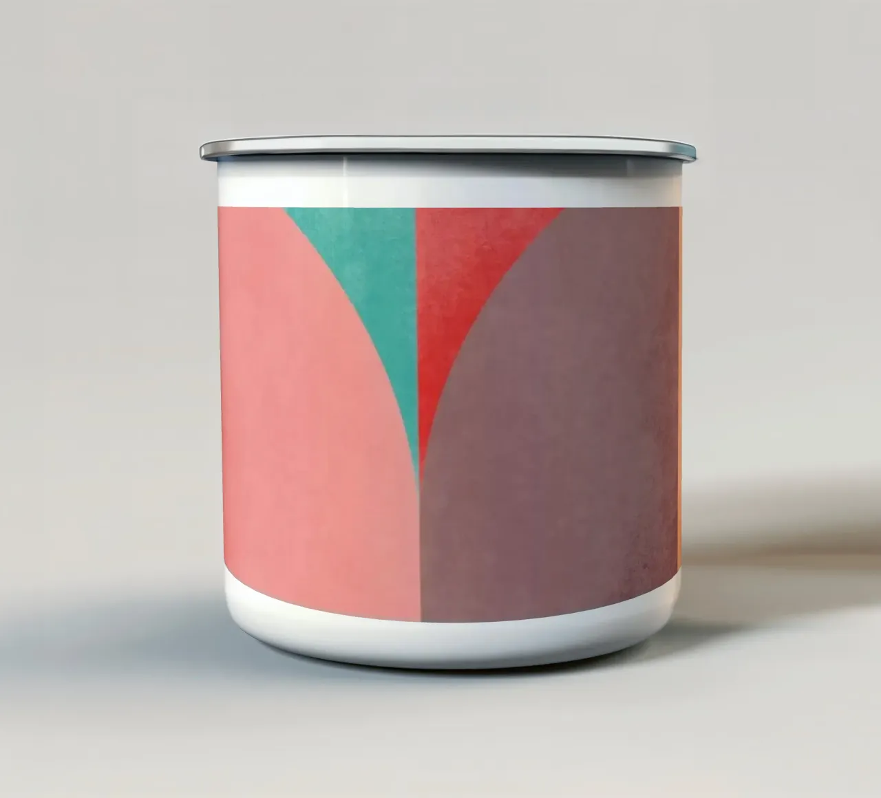 Mid Mod Geometry Sunrise tazza in smalto da designdn