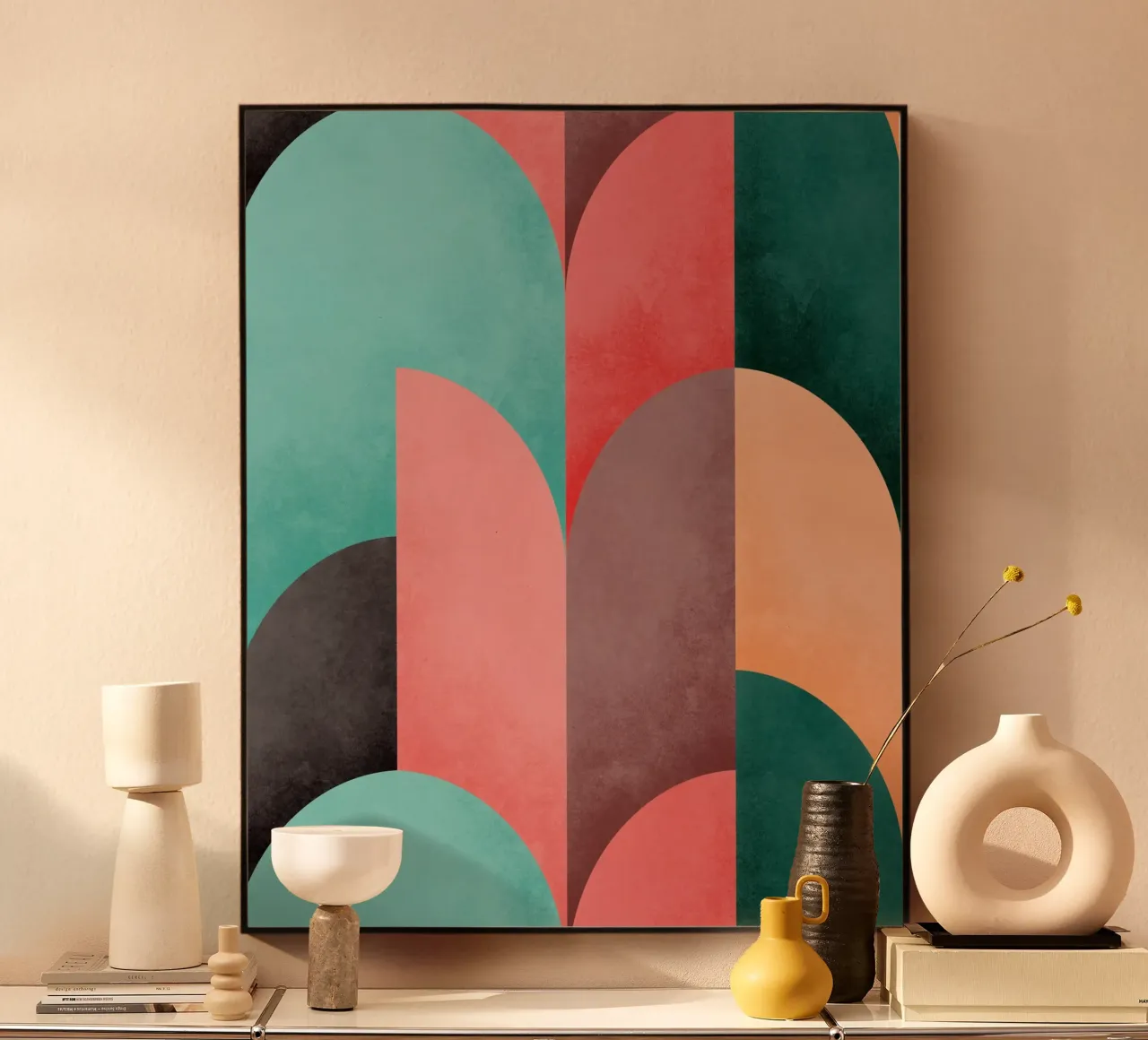 Mid Mod Geometry Sunrise plexiglass da DesigndN