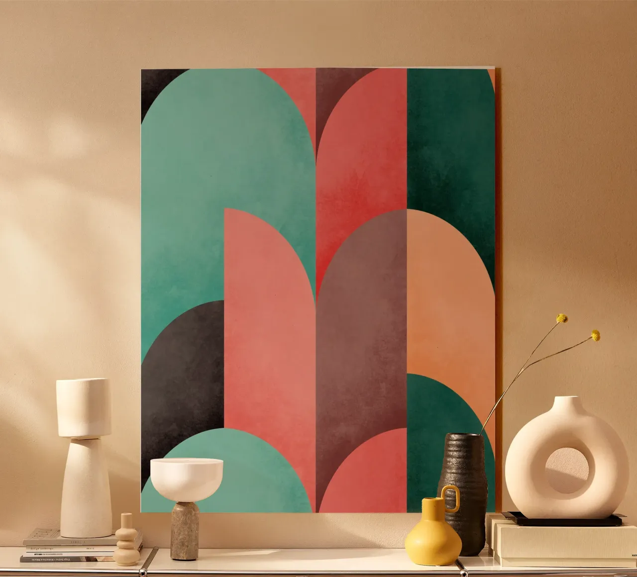 Mid Mod Geometry Sunrise plexiglass da DesigndN