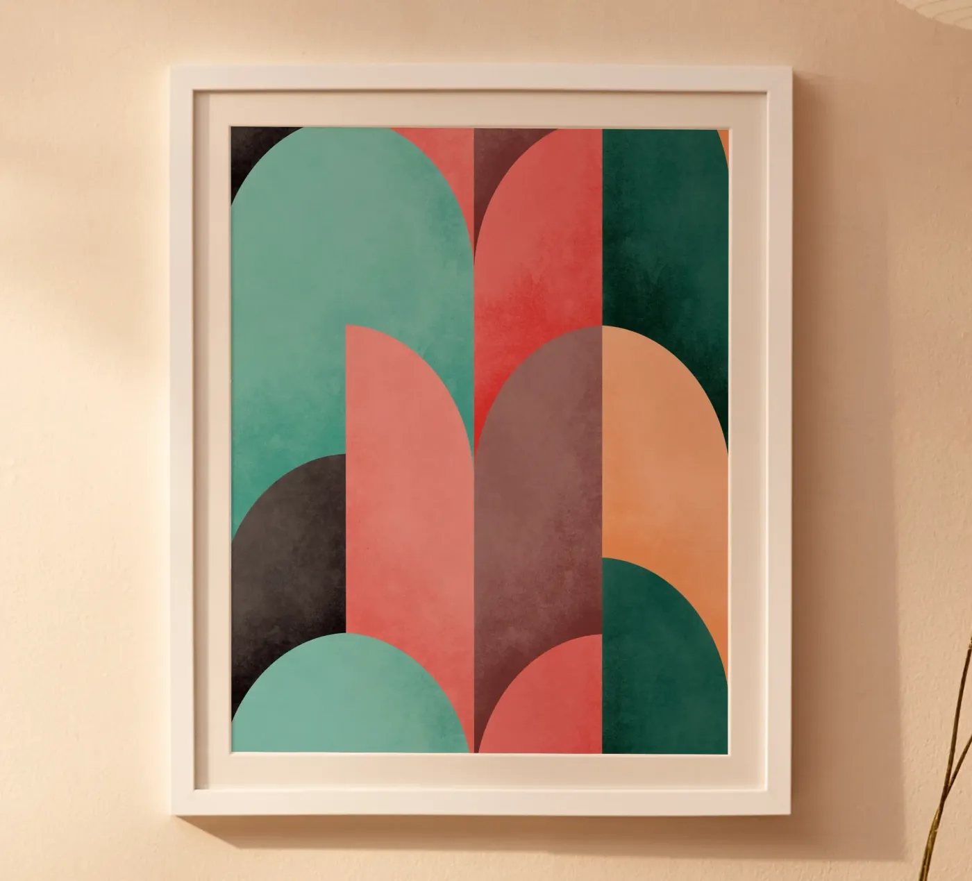 Mid Mod Geometry Sunrise poster da DesigndN